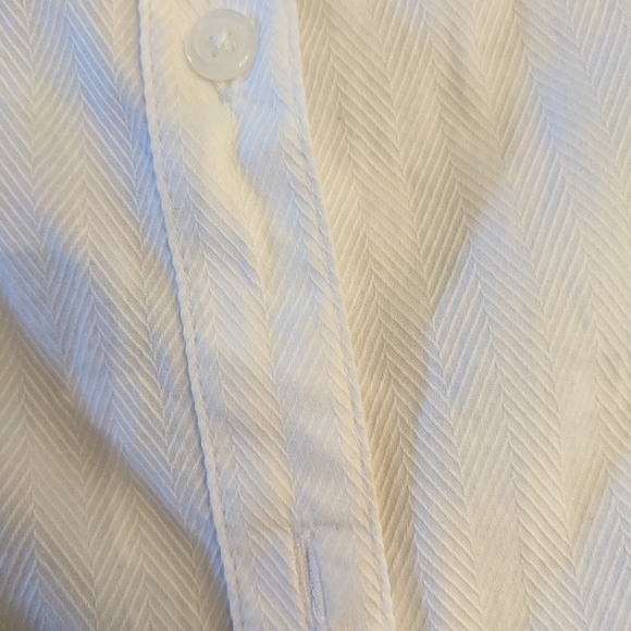 Women's Alan Jackson Collection White and Tan Rose Embroidered Button Up Shirt M - Picture 6 of 8